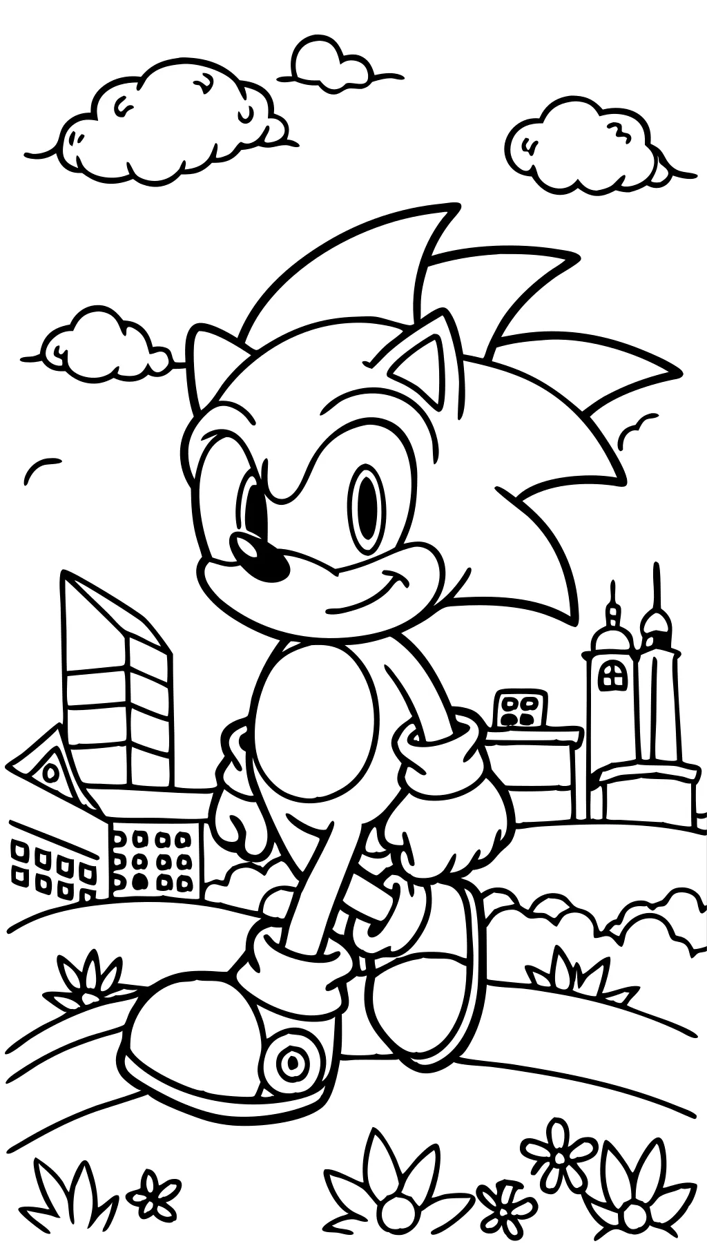 sonic running coloring pages